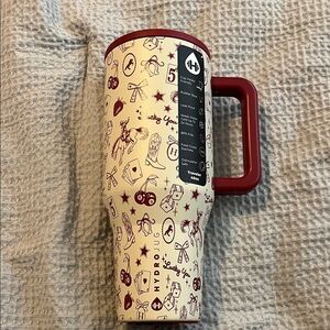 HydroJug Tumbler with Red and Cream Pattern